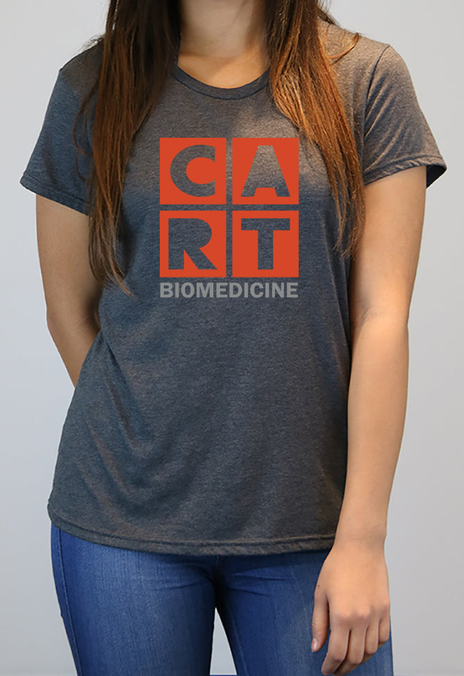 Women's short sleeve t-shirt - biomedicine grey/red logo