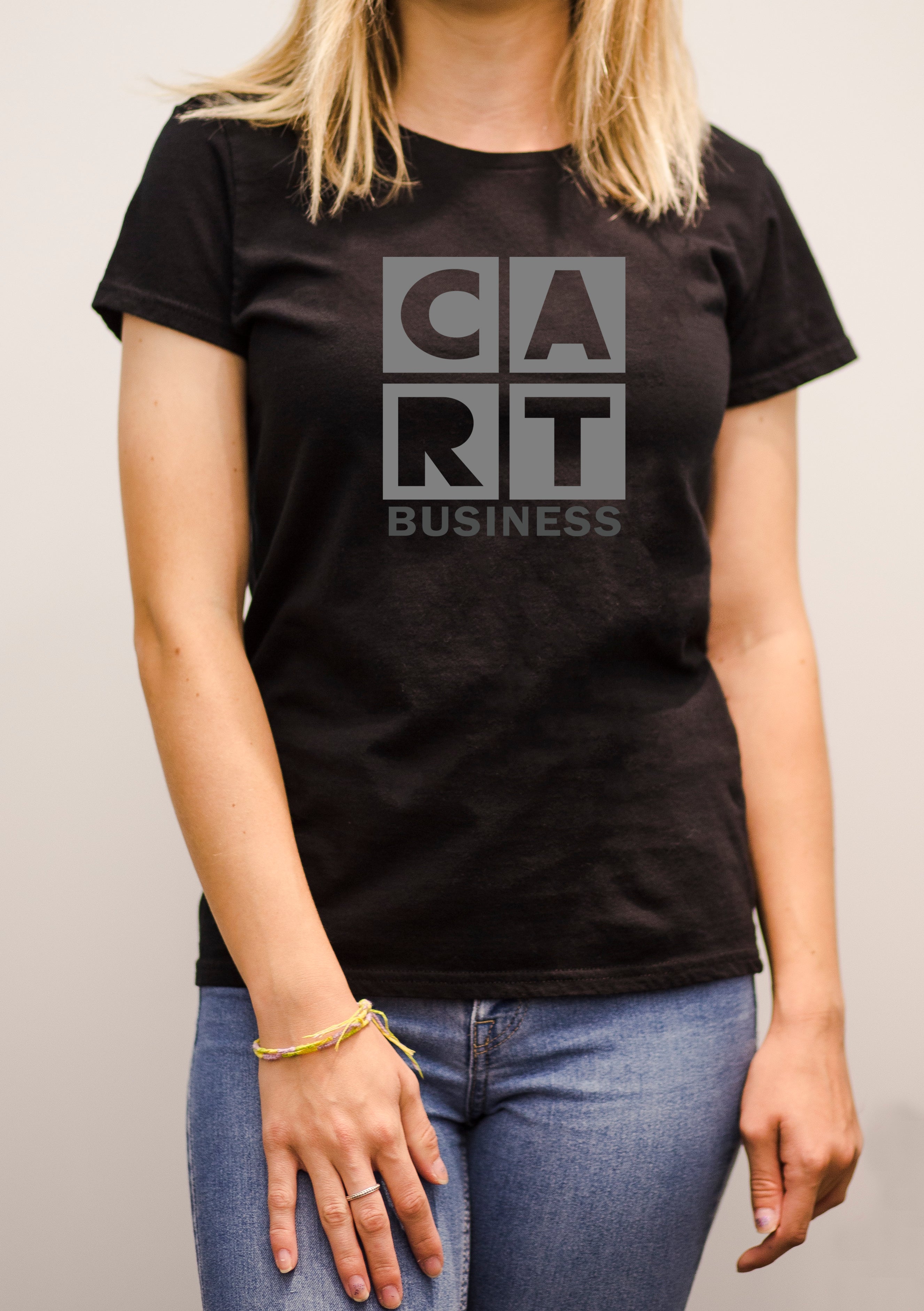 Women's short sleeve t-shirt - Business black/grey logo