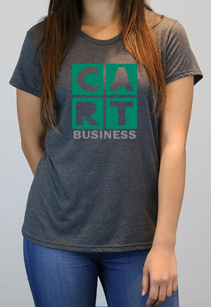 Women's short sleeve t-shirt - business grey/green logo