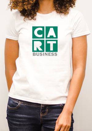 Women's short sleeve t-shirt - business grey/green logo
