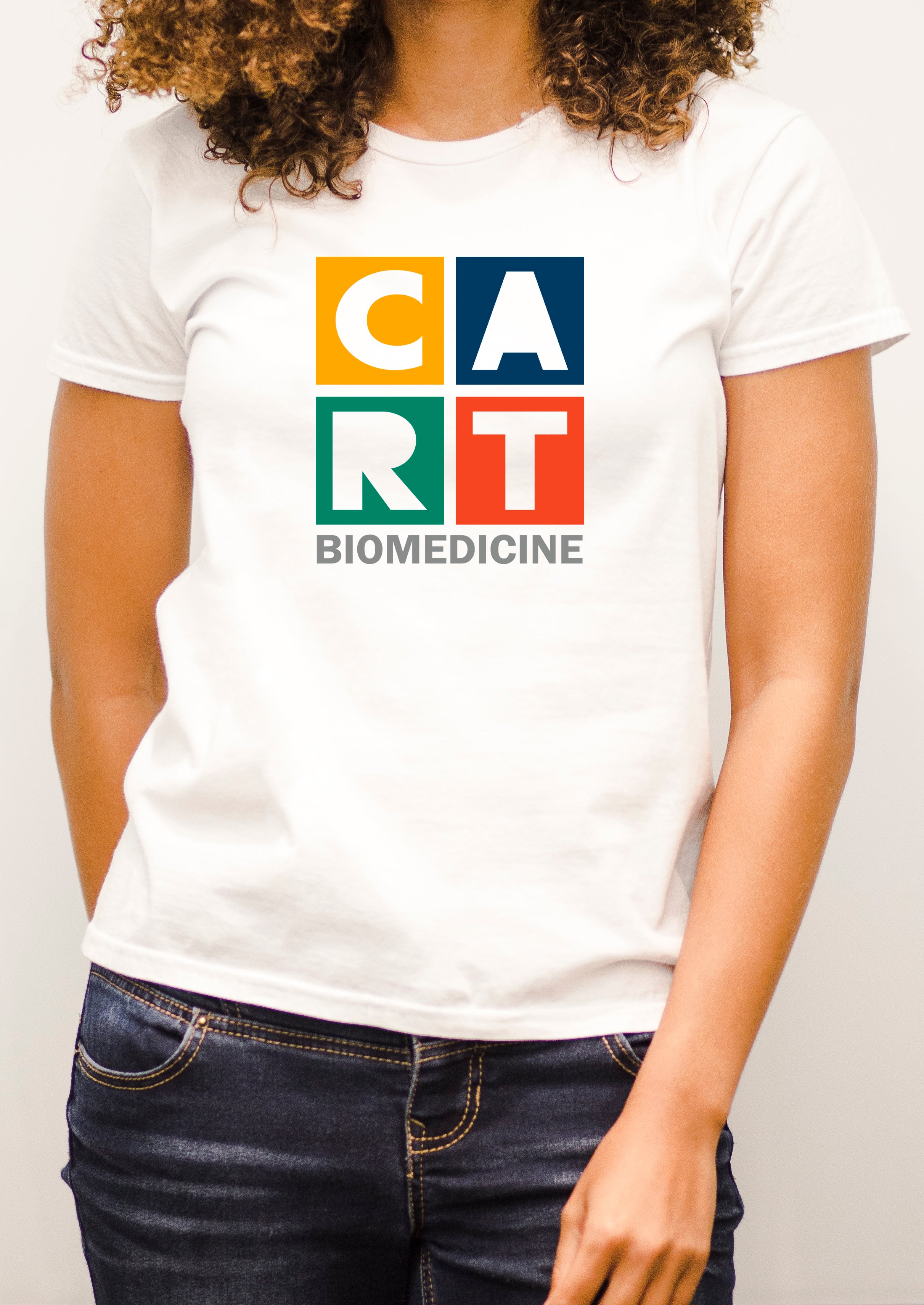 Women's short sleeve t-shirt - biomedicine grey/multicolor logo