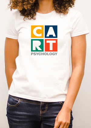 Women's short sleeve t-shirt - psychology grey/multicolor logo