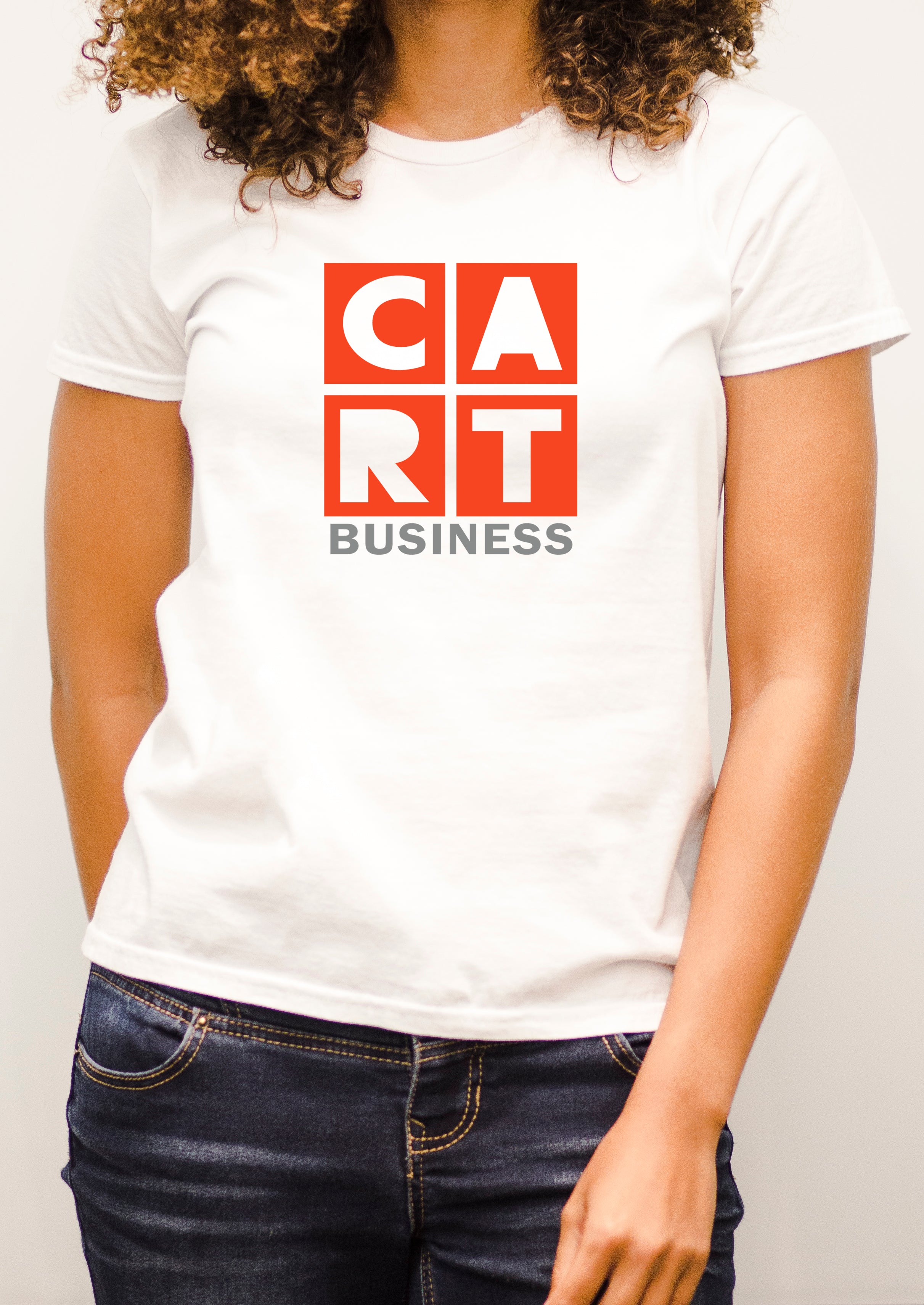 Women's short sleeve t-shirt - business grey/red logo