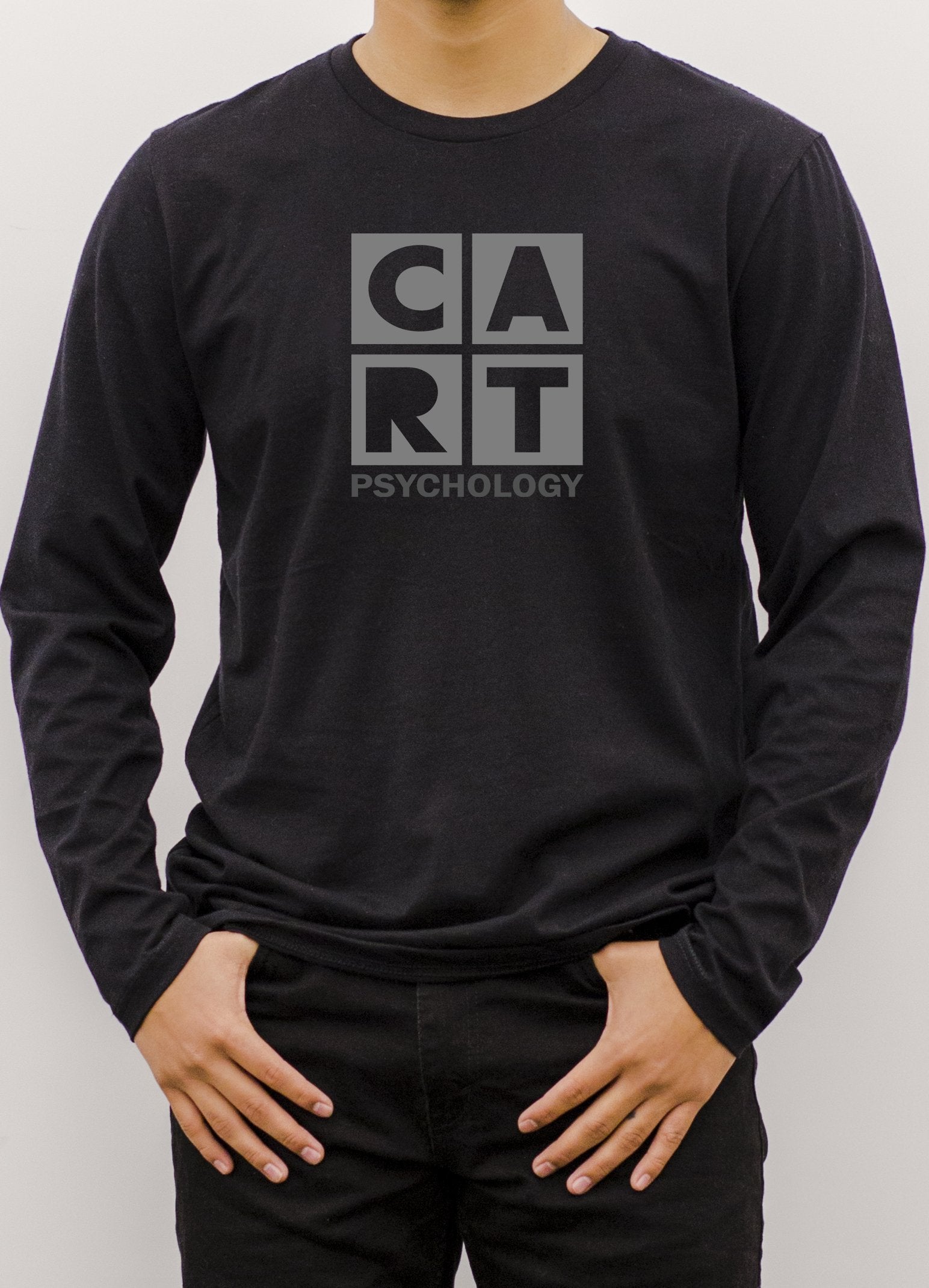 Long Sleeve T-Shirt (Unisex fit) - Psychology black/grey logo