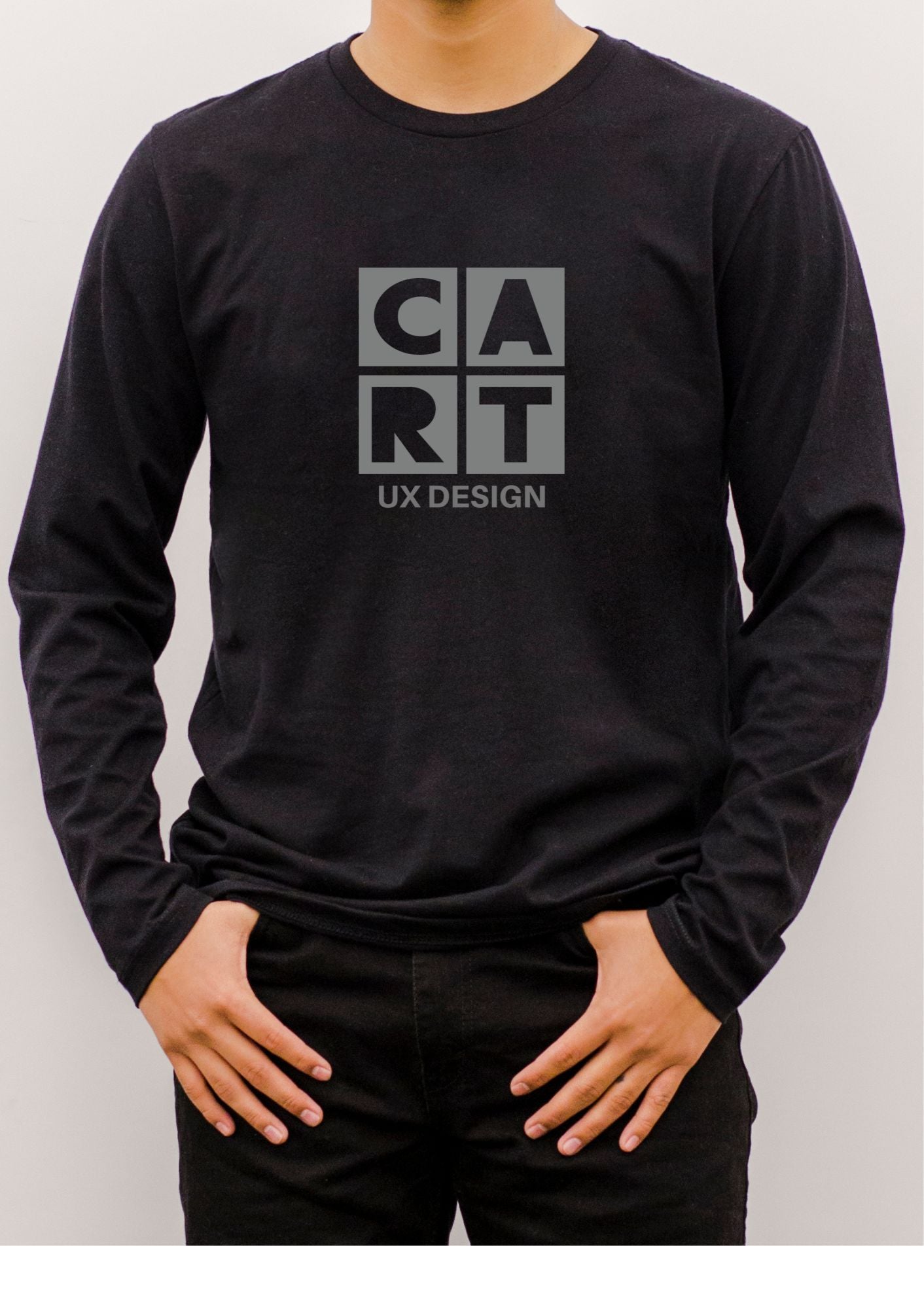 Long Sleeve t-shirt (Unisex fit) - UX Design black / grey logo