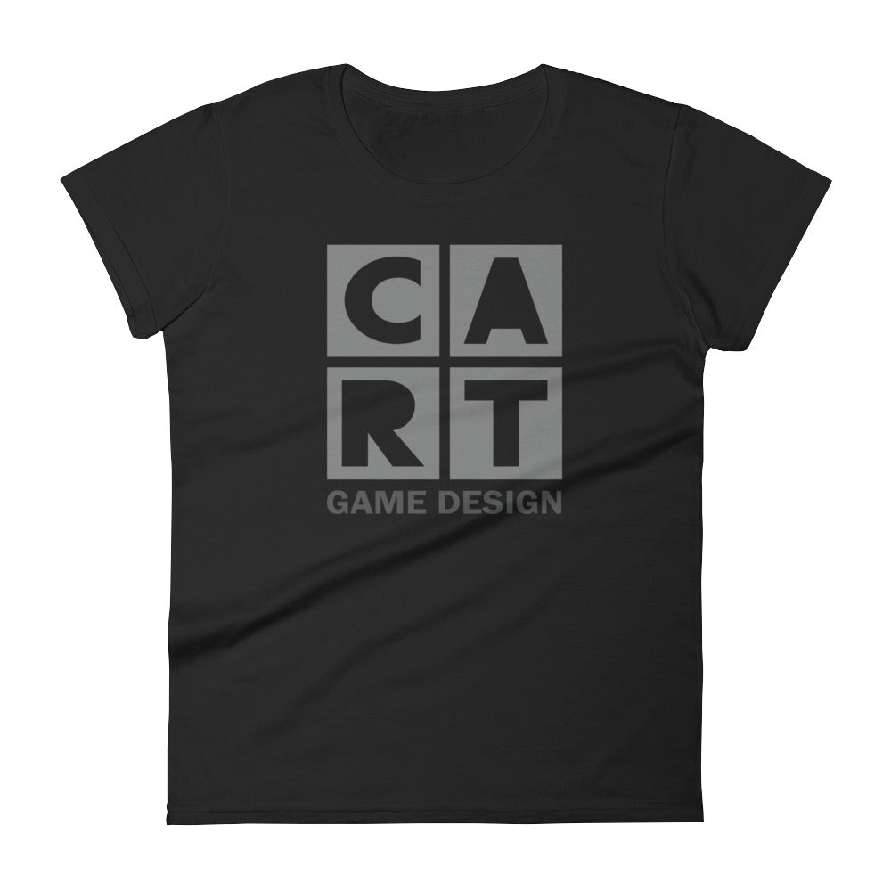 Women's short sleeve t-shirt - game Design black/grey logo