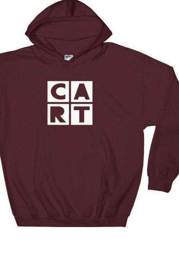 Hooded Sweatshirt (Maroon & Navy)- White CART Logo / Unisex Fit