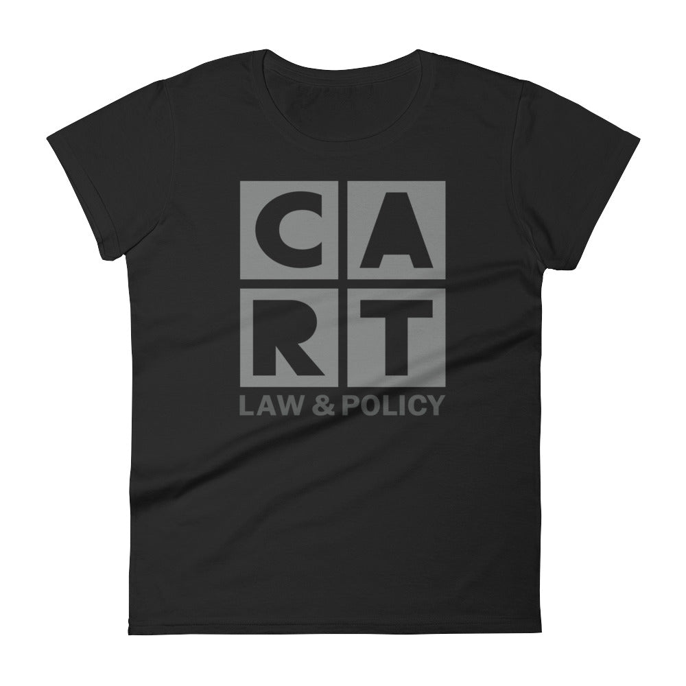 Women's short sleeve t-shirt - Law and Policy black/grey logo