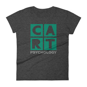 Women's short sleeve t-shirt - psychology grey/green on heather grey
