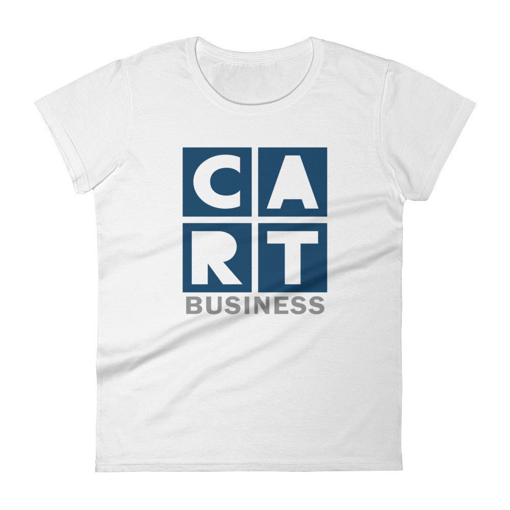 Women's short sleeve t-shirt - business grey/blue-colored logo