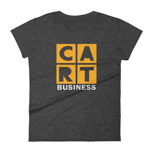 Women's short sleeve t-shirt - business grey/yellow logo